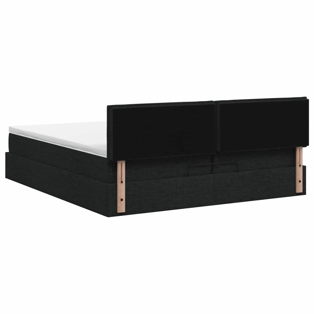 Letto ottomano con materasso Nero 200 x 200 cm Tessuto 3456436