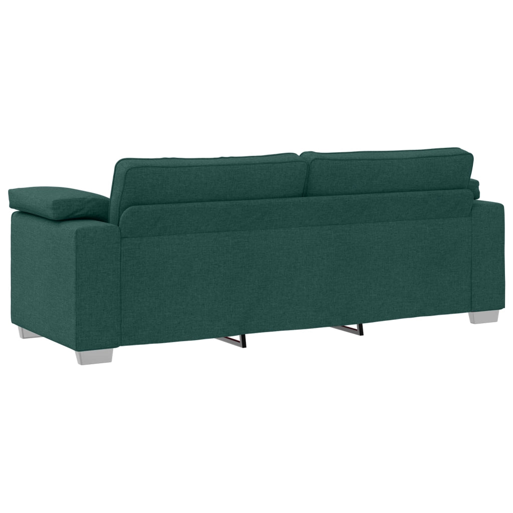 Set Divano 3 Pezzi con Cuscini Verde Scuro