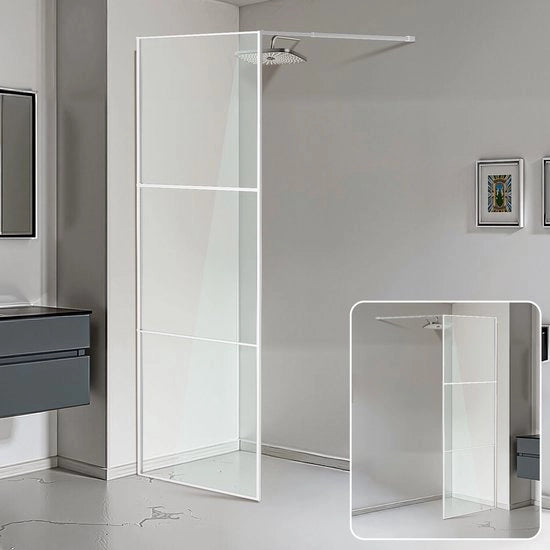 Doucheggiunto 80 x 200 cm - Argento – Inflow Doccia 5 mm Vetro di Sicurezza Montaggio a Parete per Sicurezza