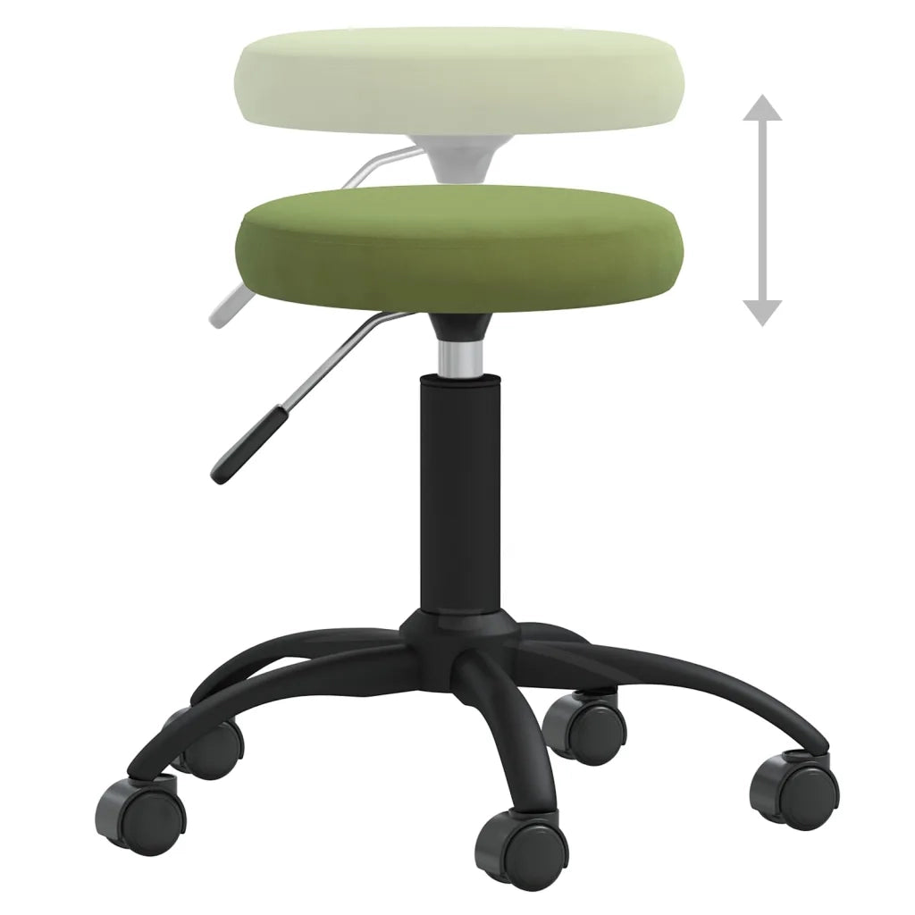 vidaXL Sedia da Ufficio Girevole Verde Chiaro in Velluto