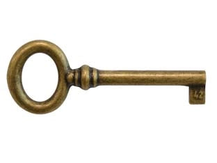 CHIAVI PER MOBILI MOD.33728 IN OTTONE FLORENCE- - mm.29x69 lunghezza gambo mm.34 - 5 pezzi METALSTYLE
