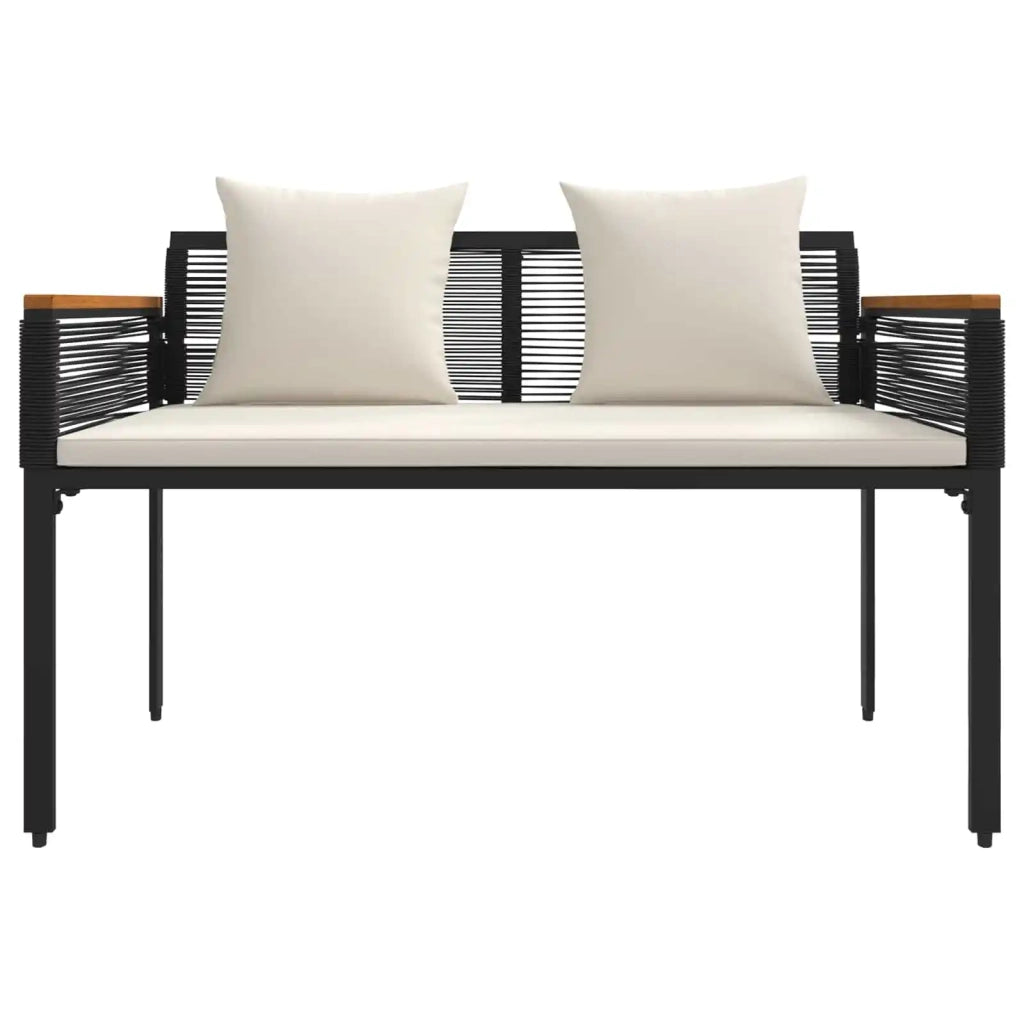 Panchina da esterno Nero e Bianco Crema 117 x 54 x 74.5 cm