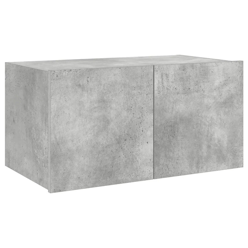 Mobile TV a Parete con Luci LED Grigio Cemento 60x35x31 cm 837273