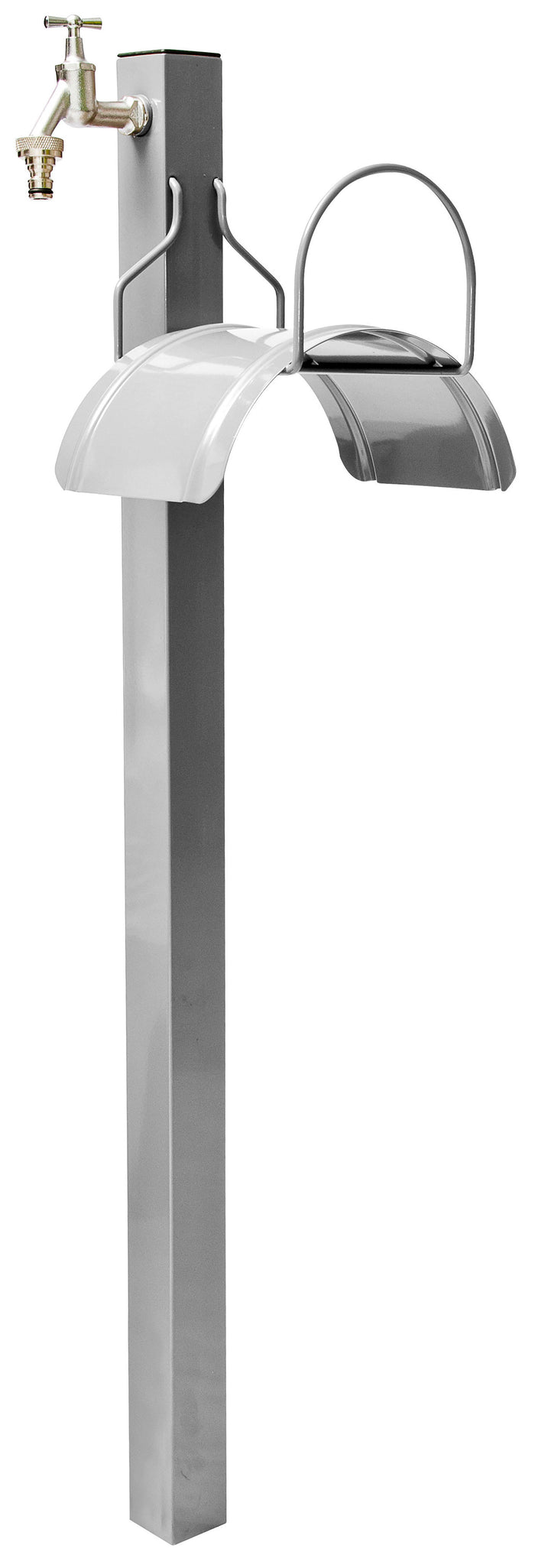 Fontana da Esterno Portatubo e Rubinetto in Acciaio Agrati Grigio