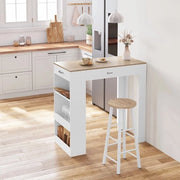 Isola Cucina Mobiliabile - Blocco Cucina Con Lavorazione - Isola Cucina/Banca - Tavolo - 100x100x50 Cm - Bianco/Caffellato