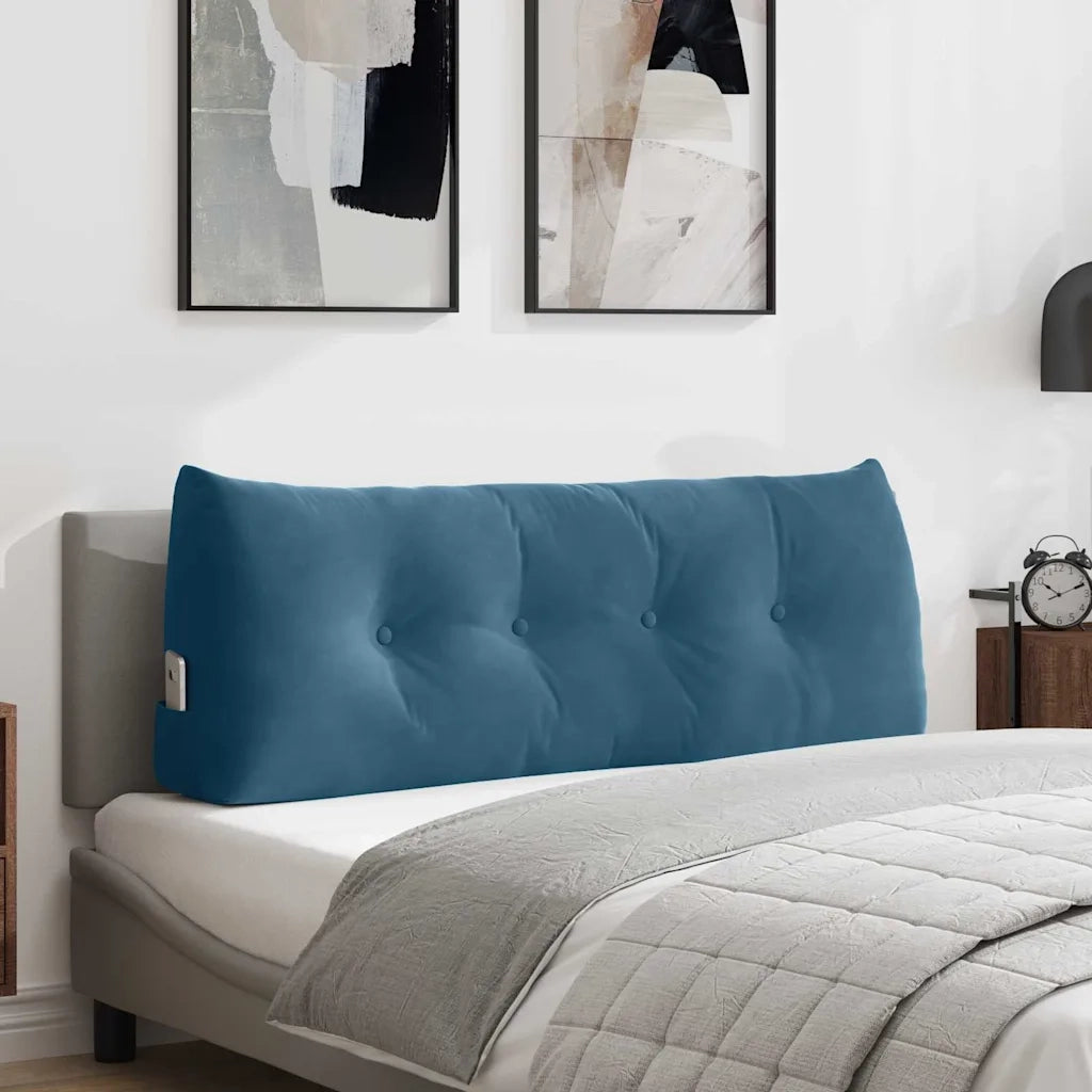 Cuscino per Schiena | Cuscino dorsale Blu 120 x 24 x 50 cm Velluto