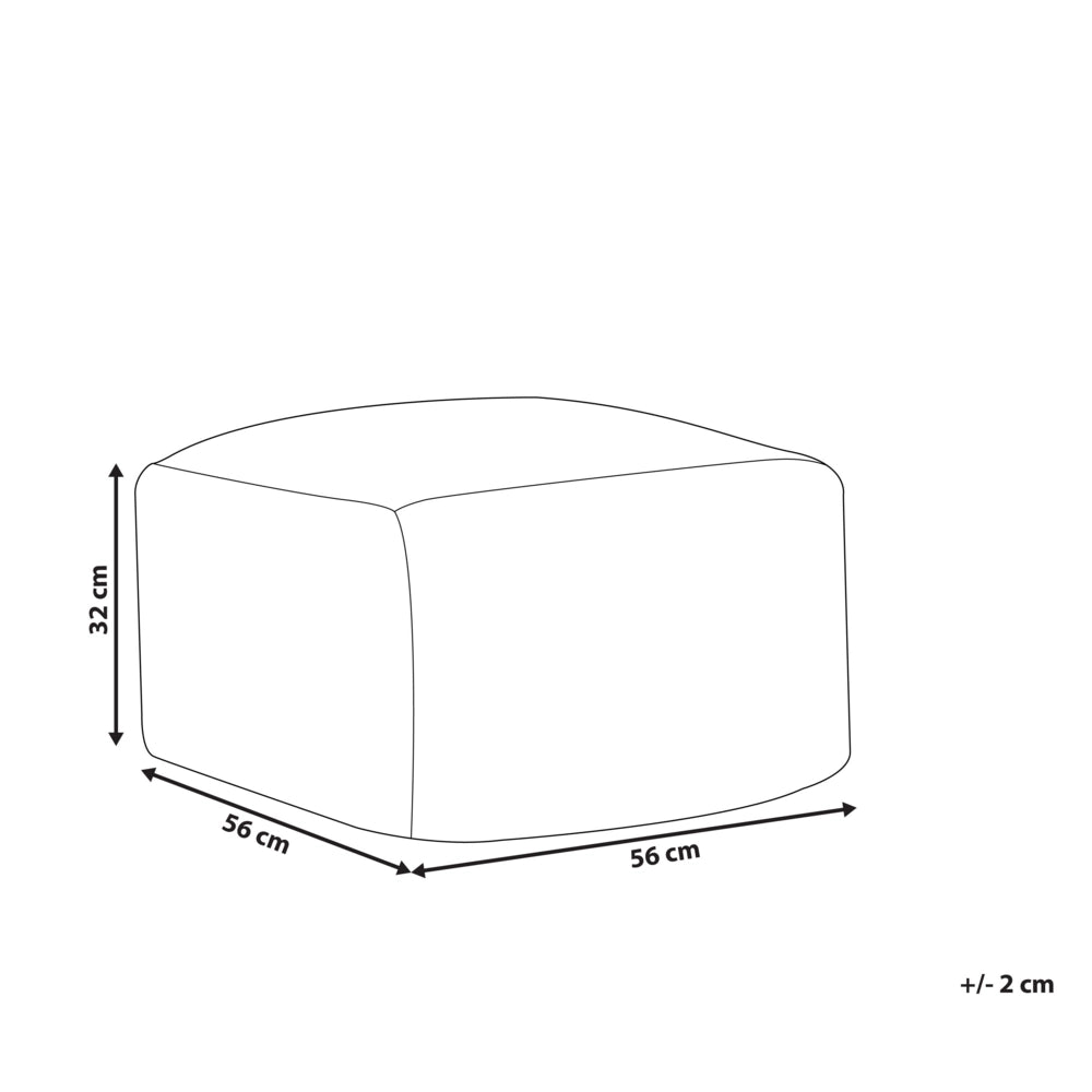 Pouf moderno in lana bianco e nero con motivo geometrico stile moderno minimalista boho