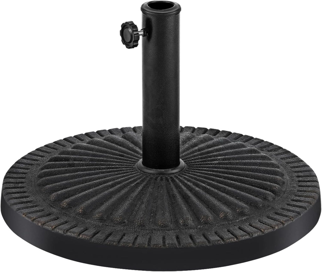 Base per Ombrellone da Patio in Resina da 49,5 cm, per Pali da 38-48mm, con Manopola di Serraggio, Base per Ombrellone da Giardino Piscina Esterno (Bronzo (modello4))