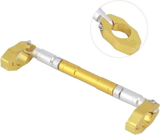 Stabilizzatore di equilibrio per motociclette regolabile universale in lega di alluminio - colore oro - manubrio di leva rinforzato - rafforzamento di sterzo a croce.