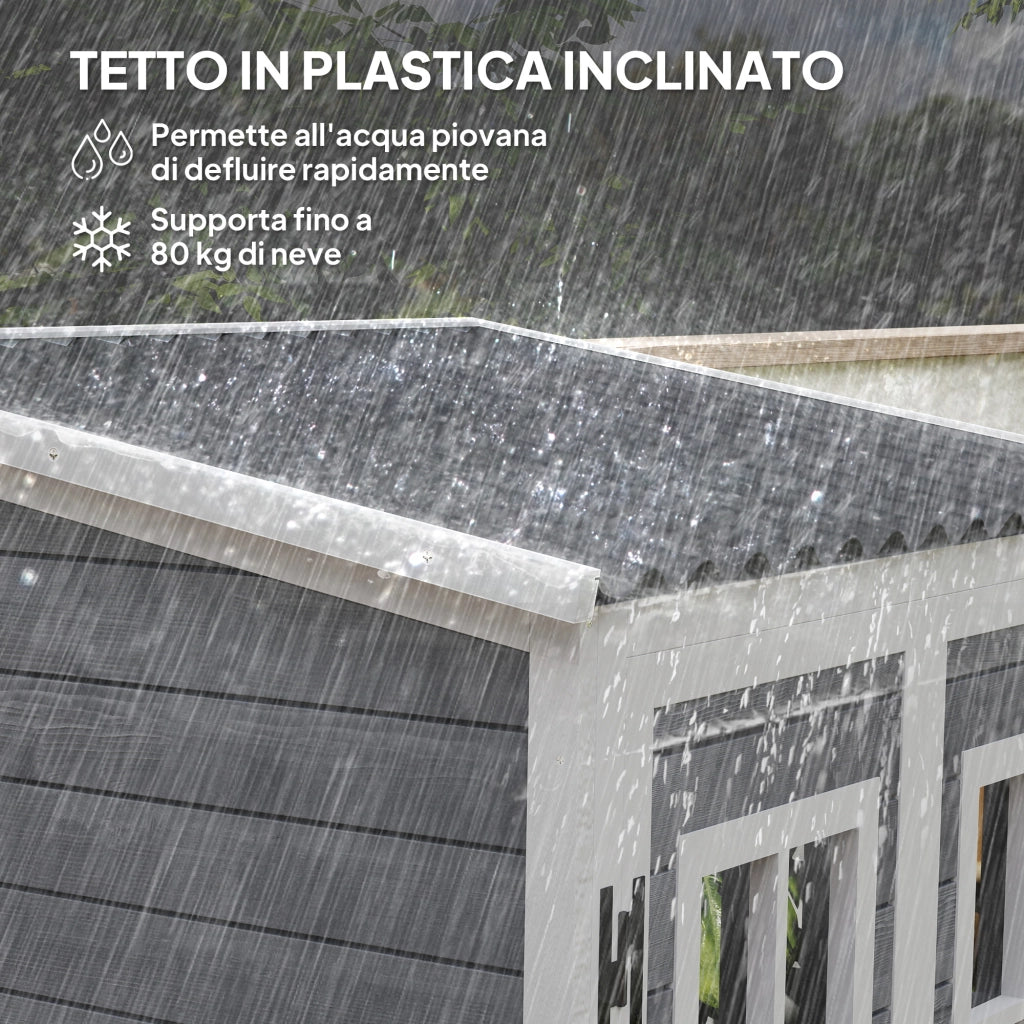 Casetta da Giardino in Legno con Ripiani ¨C zephmum ¨C Grigio 88x132x19