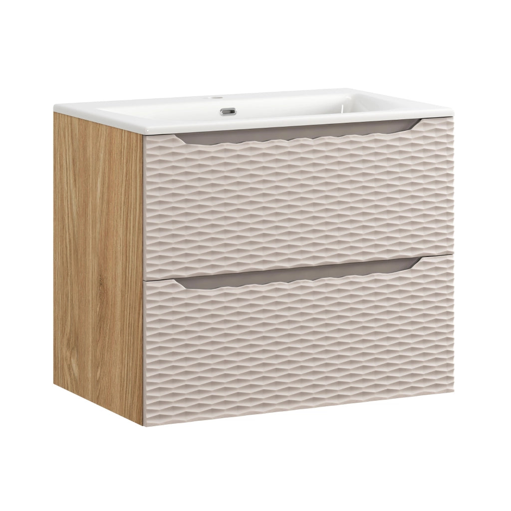 Set mobili bagno 70 cm con lavabo per mobile SKY Ocean Beige 70 x 1401 x 46 cm