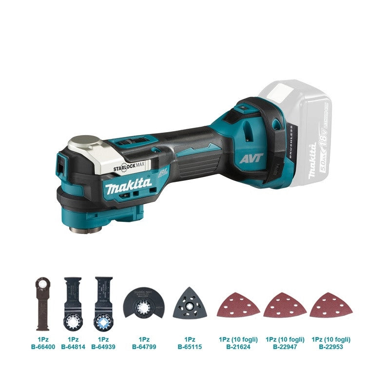 Utensile Multifunzione Makita DTM52ZJX1 18V Brushless con Accessori e Valigetta