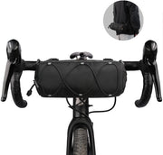 Tas di trasporto per bicicletta con contenitore anteriore e cinturino per spalle per bicicletta da corsa e mountain bike - tas di trasporto per escursioni in bicicletta (nero)
