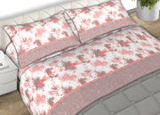 Completo Lenzuola In Morbida Flanella Made Italy Disegno Stain C.N - 2 Piazze - Rosa