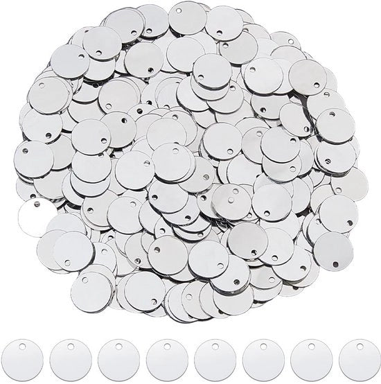 Pailletten in PVC 2880 pezzi - Ronde Pailletten - Argento - 10,5 mm - Ideali per Attività Ricreative e Ricamo - Decorazione