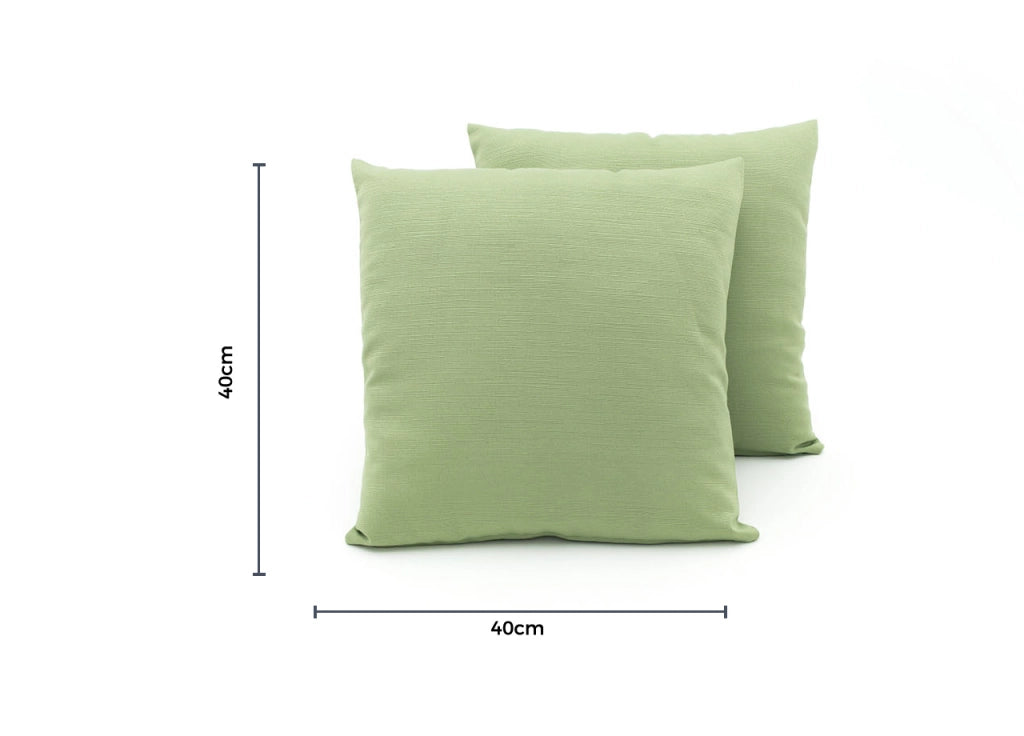 Coppia Cuscini Arredo Imbottiti Tessuto Ottoman In Tinta Unita Colore Verde 40 - 40x40 - Verde 40