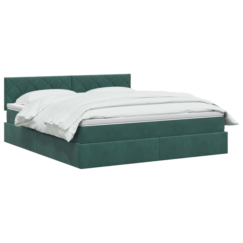 Letto con Contenitore Verde Scuro 160 x 200 cm Velluto 3458880