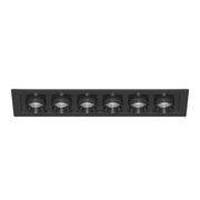 Mini Oxo Faretto LED da Incasso Rettangolare 6 Luci 36W Orientabile Tecnologia Switch CCT 2700K 3200K 4000K Finitura Nero Opaco Professional