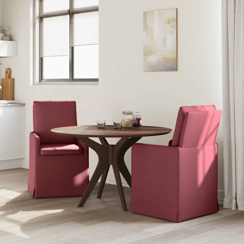 Sedie da pranzo 2 pcs Rosso vino 57 x 67 x 98 cm Tessuto