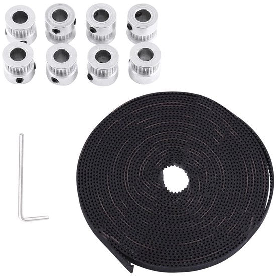 Impianto di Stampante 3D - Set - 8 Pezzi - Rulli Antiscivolo - Catene - Viti - Chiave a Lame - Migliorata Qualità di Stampatura - Componenti di Stampante 3D