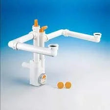 Sifone sp 2nt 40 per due vasche f1-1/2 uscita pp 4 lira 9.1285.0