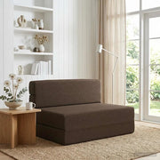 Divano Letto Pieghevole Tortora 70 x 80 x 60 cm Tessuto