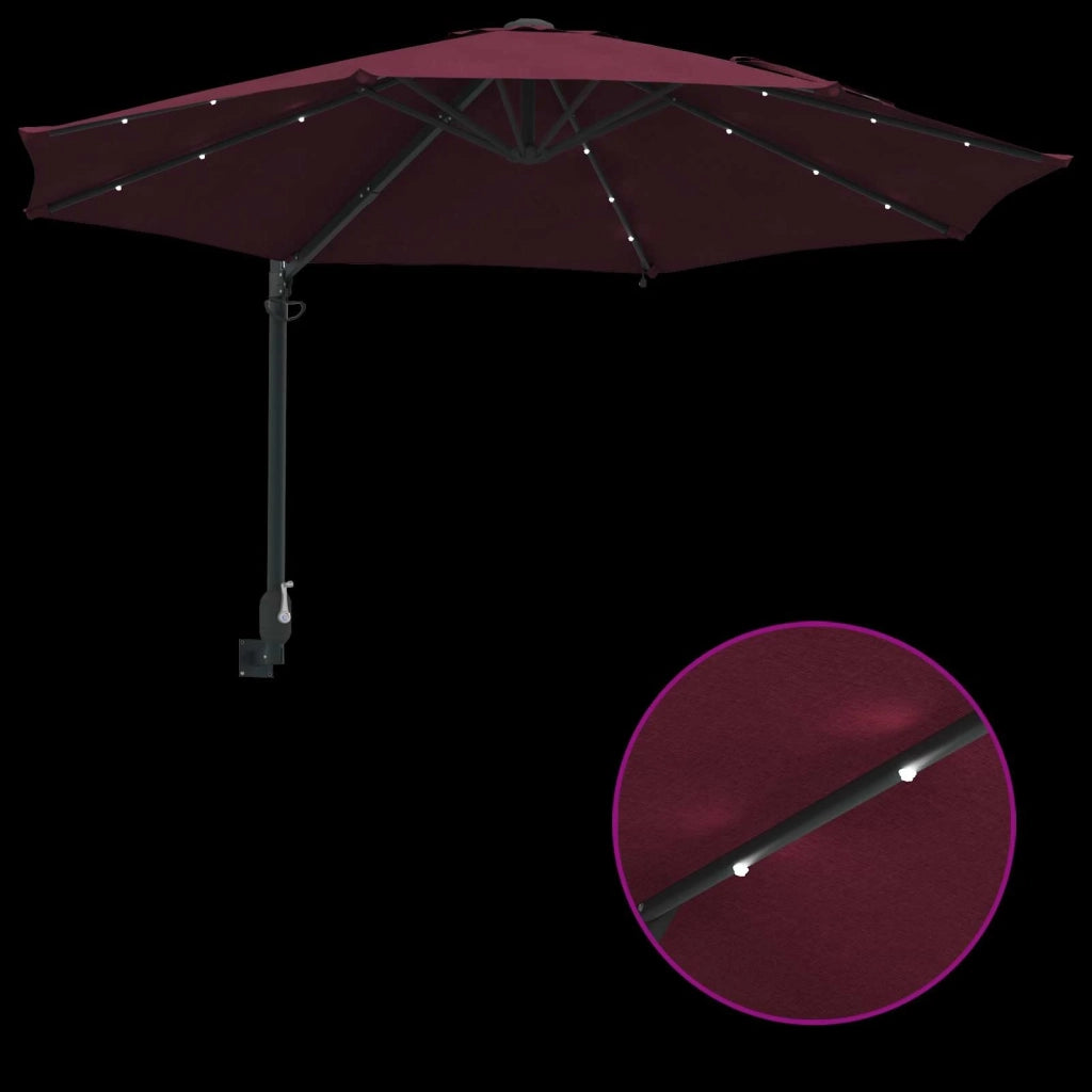 Ombrello da giardino-Ombrellone da spiaggia Rosso Bordeaux 248 x 248 x 148 cm 197578
