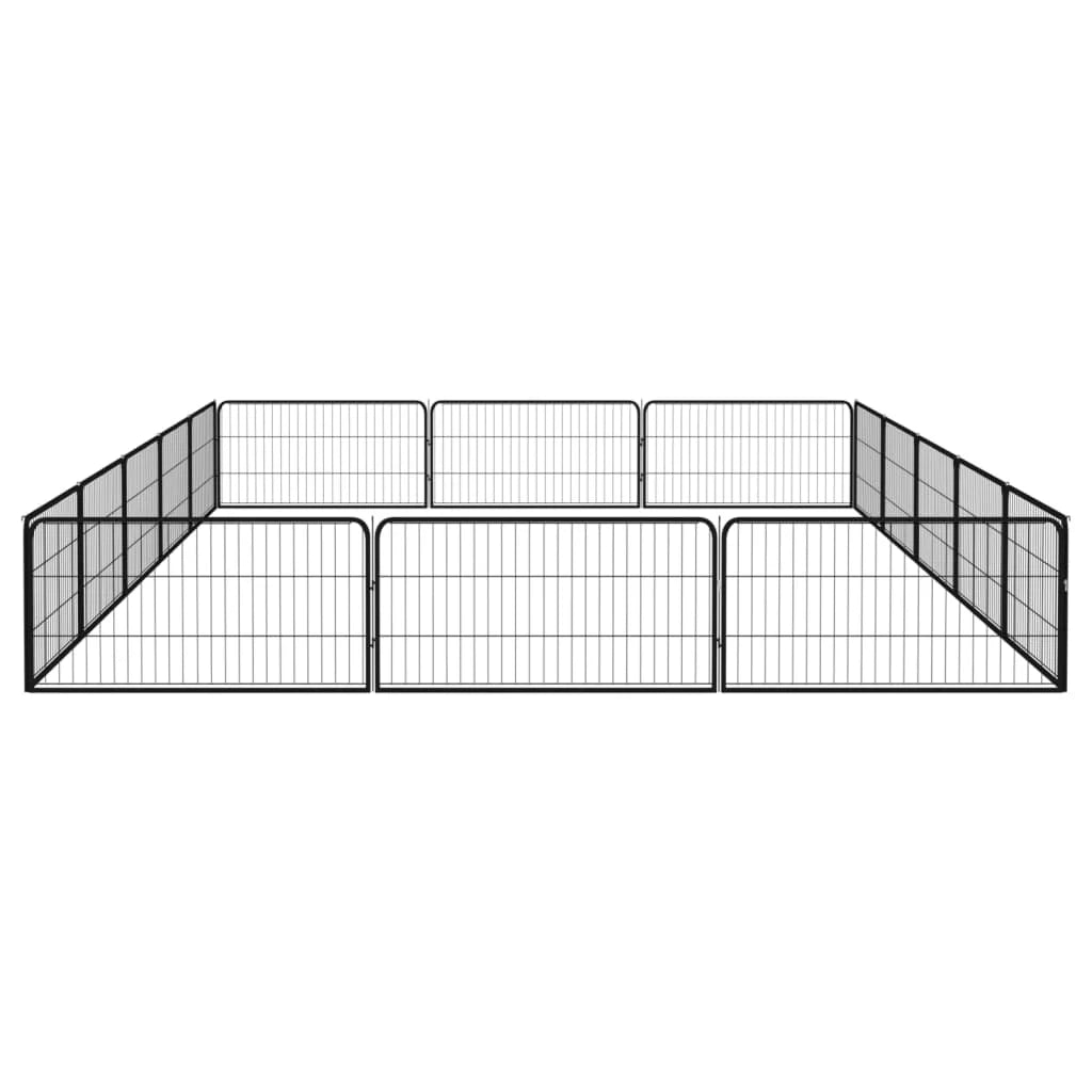 Recinto per cani 16 pannelli 100 x 50 cm acciaio verniciato a polvere nero 02_0043611