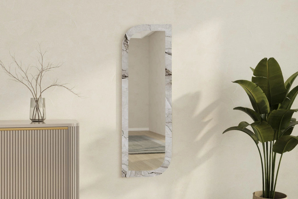 Specchio in legno "Arni" - 120 x 40 cm - Beige