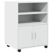 Mobiletto con Ruote Bianco 60x48x81 cm in Truciolato CFW2152424