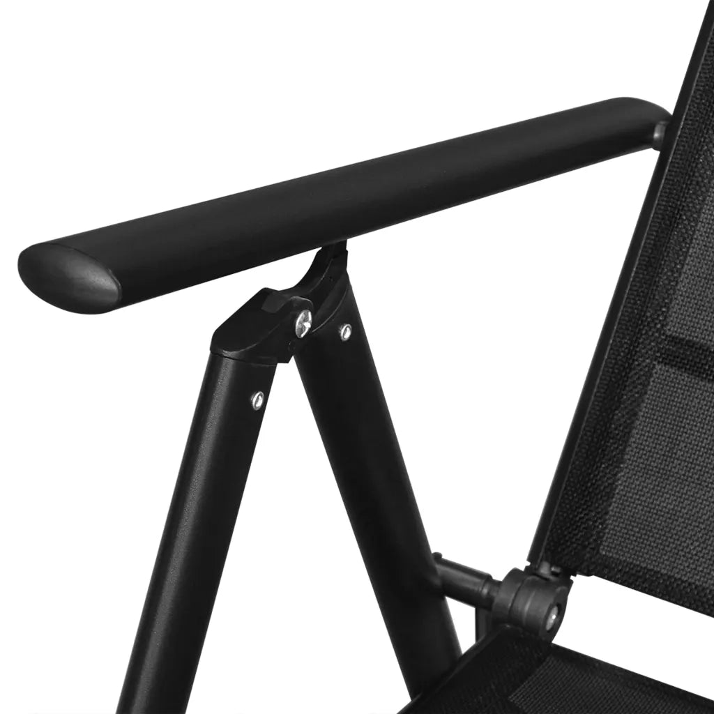 Set da Pranzo da Giardino 9 pz Pieghevole in Alluminio Nero 43382