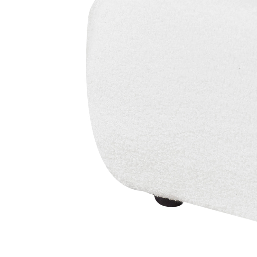 Letto matrimoniale ad acqua imbottito in tessuto boucle bianco 180x200 cm stile classico camera da letto