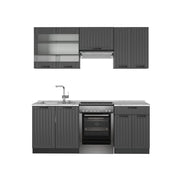 Vicco Cucina componibile Grigio scuro 200 cm , PL Marmo