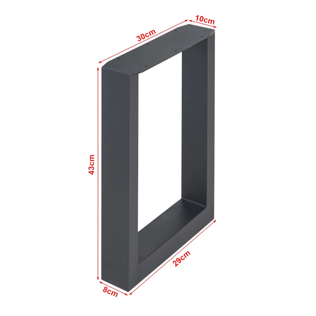 Set di 2 gambe per tavolo mobili moderni design originale fai da te acciaio 43 x 30 cm nero 03_0009678