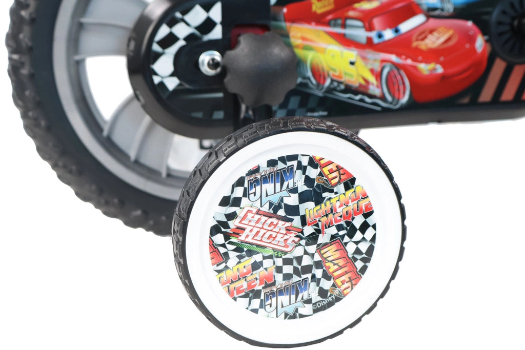 Bicicletta per Bambini 12" Disney Cars Freno Caliper e Stabilizzatori in Acciaio Hi-Ten Rosso