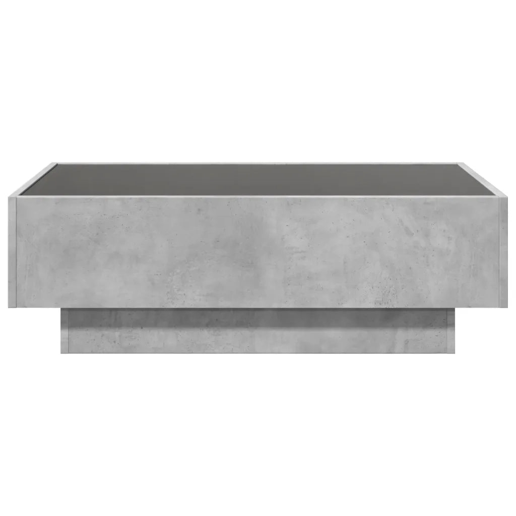 vidaXL Tavolino Salotto con LED Grigio Cemento 90x50x30 cm Multistrato