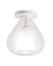 Lila - Lampada da soffitto rotonda d.20cm Fabas Luce - Applique con lampadina led E27 MAX 40W - Trasparente