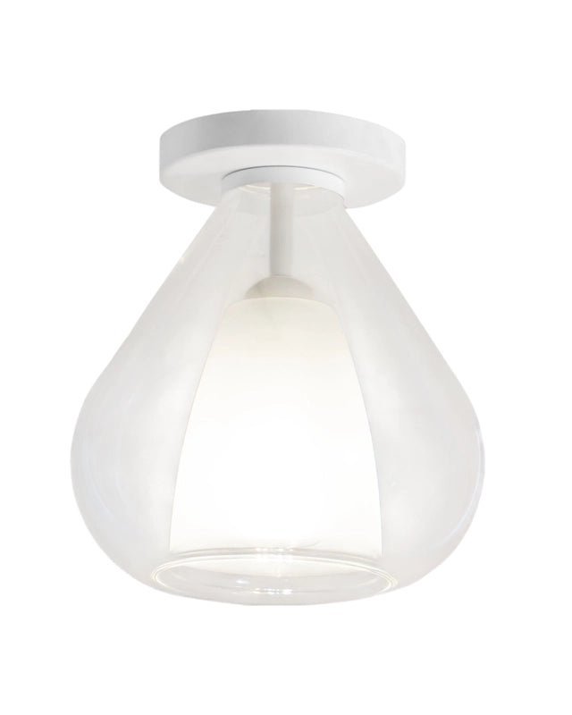 Lila - Lampada da soffitto rotonda d.20cm Fabas Luce - Applique con lampadina led E27 MAX 40W - Trasparente