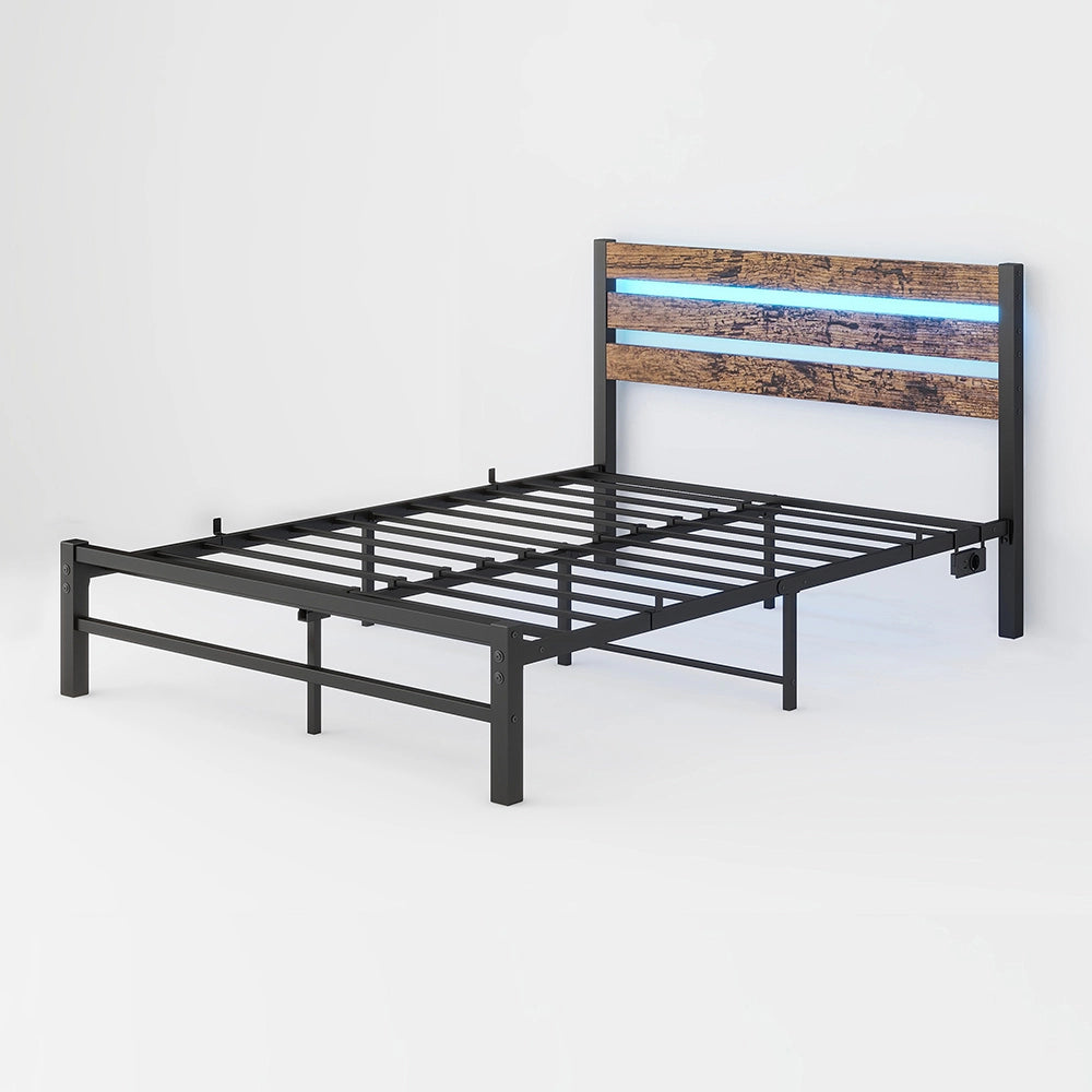 Letto metallo - Xylo - 120x200 cm USB compatto