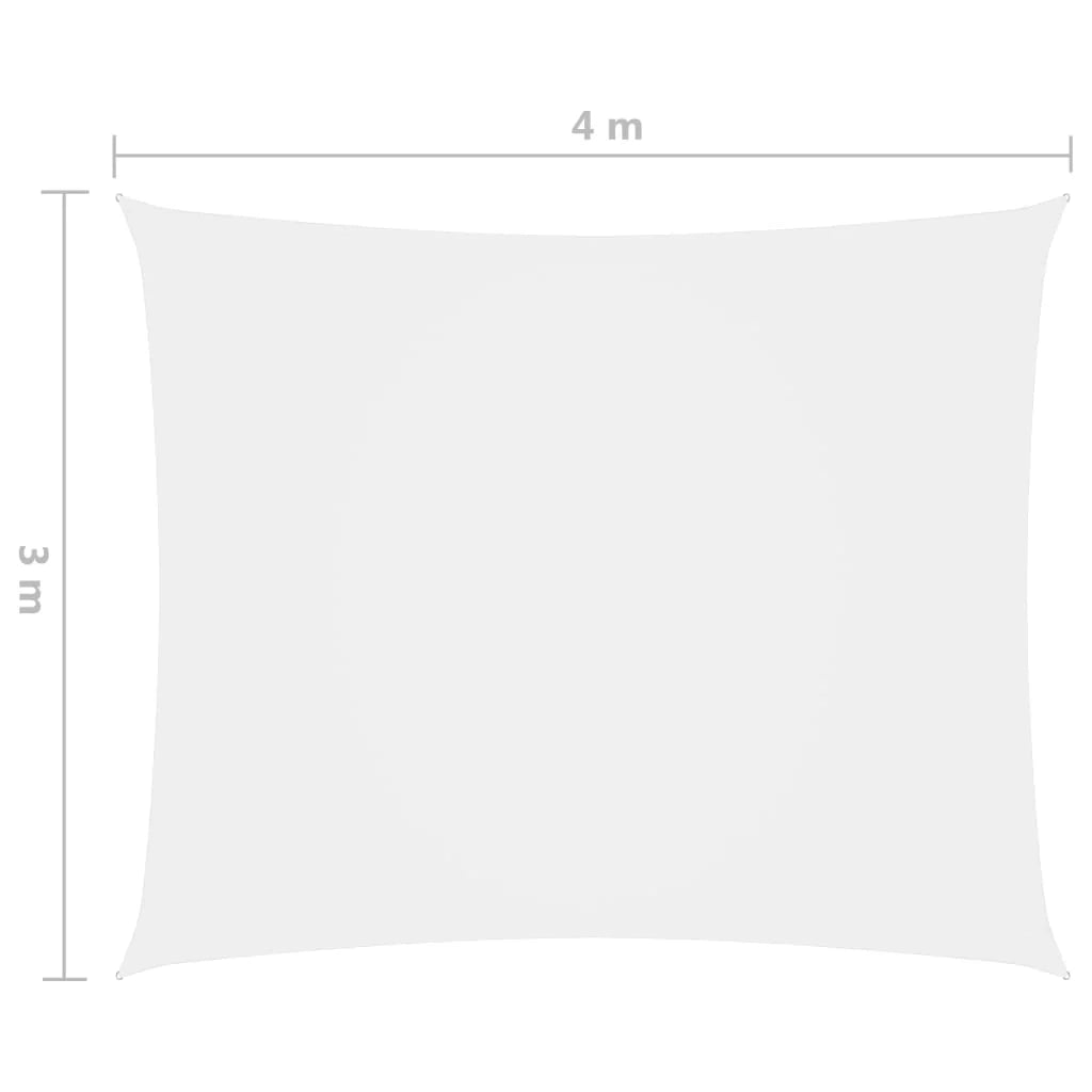 Vela ombreggiante/ombrellone rettangolare 3 x 4 m in tessuto Oxford bianco 02_0009663