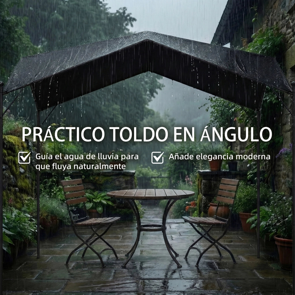 Pergola 3x3 m con Tetto Inclinato ¨C Minimal ¨C Grigio