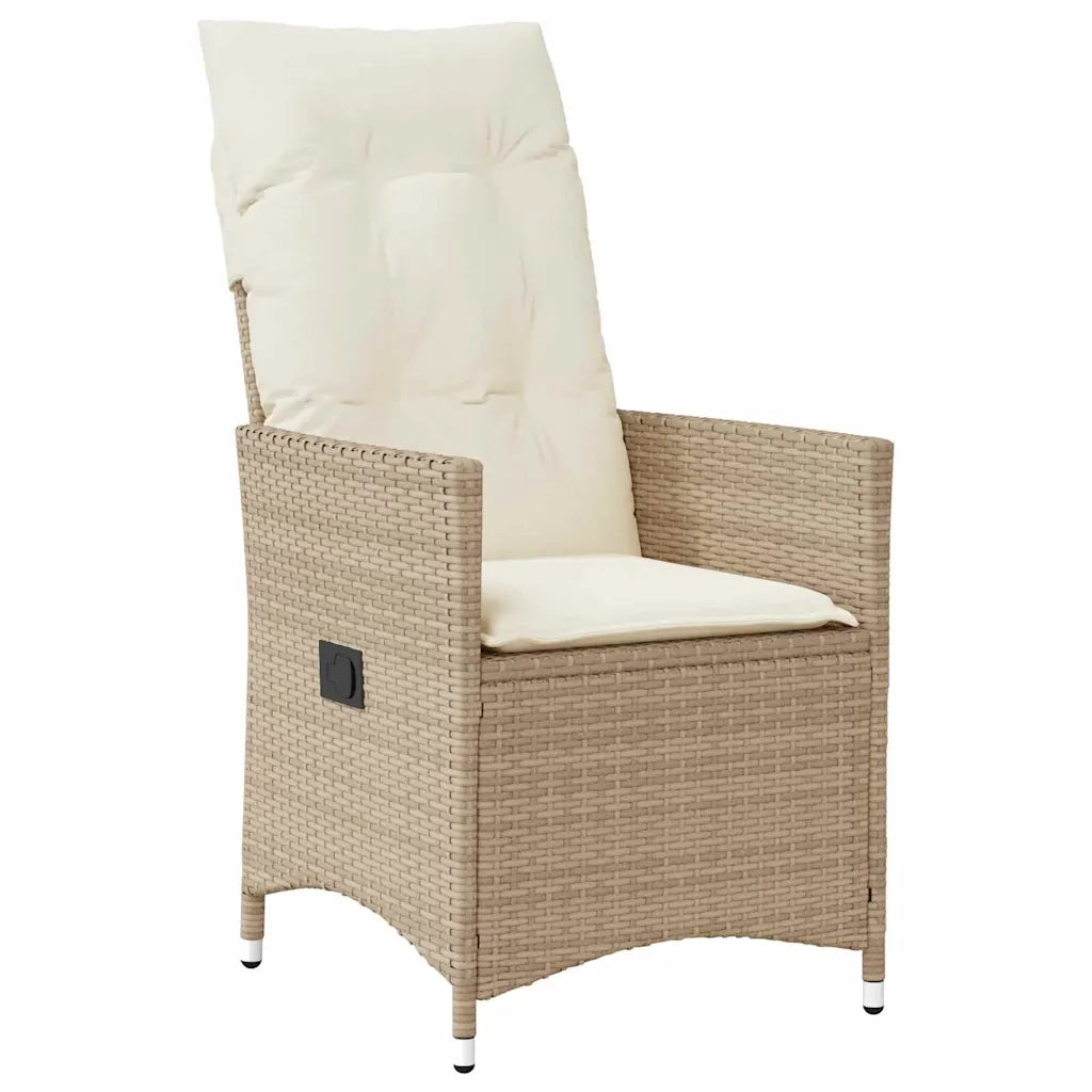 Set da Pranzo per Giardino con cuscino 5 pcs Beige polyrattan 3379556
