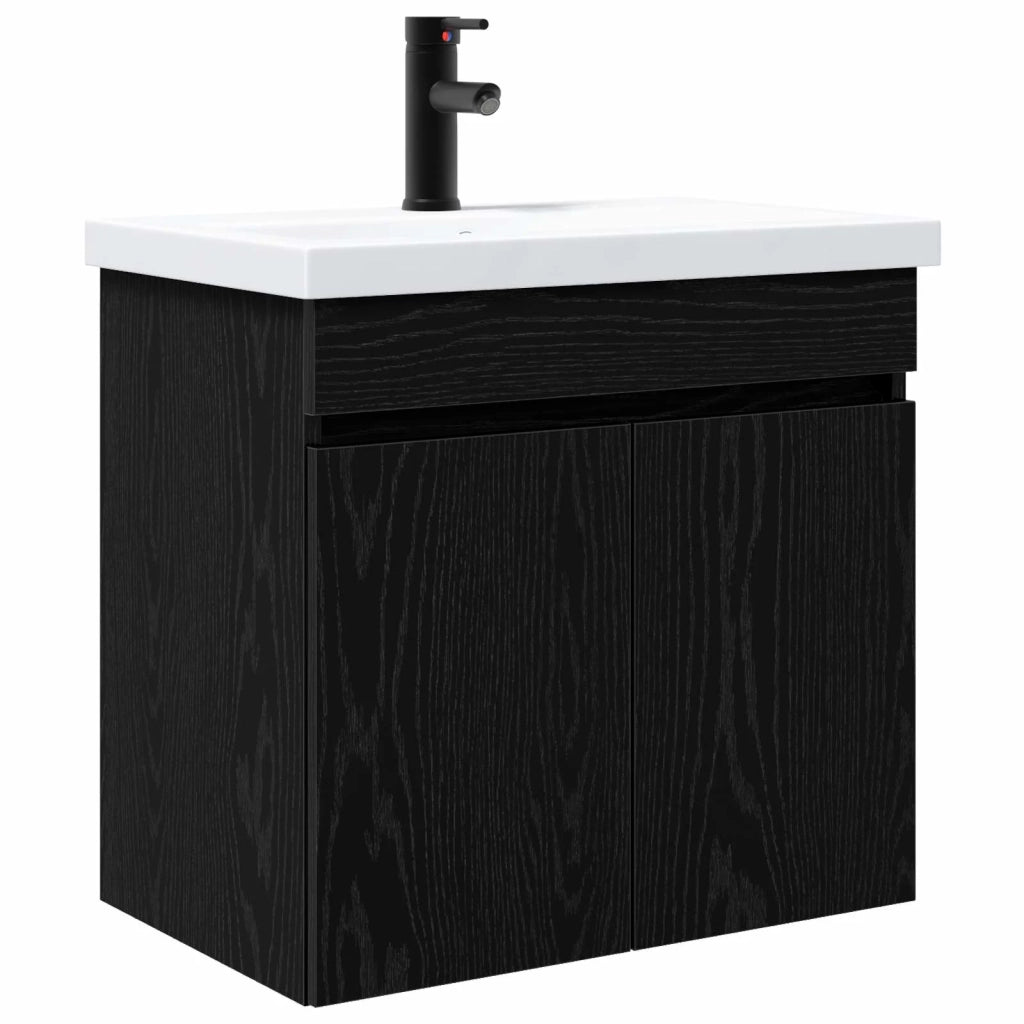 Mobile bagno con rubinetto Rovere Nero 61 x 40 x 74,5 cm 889538