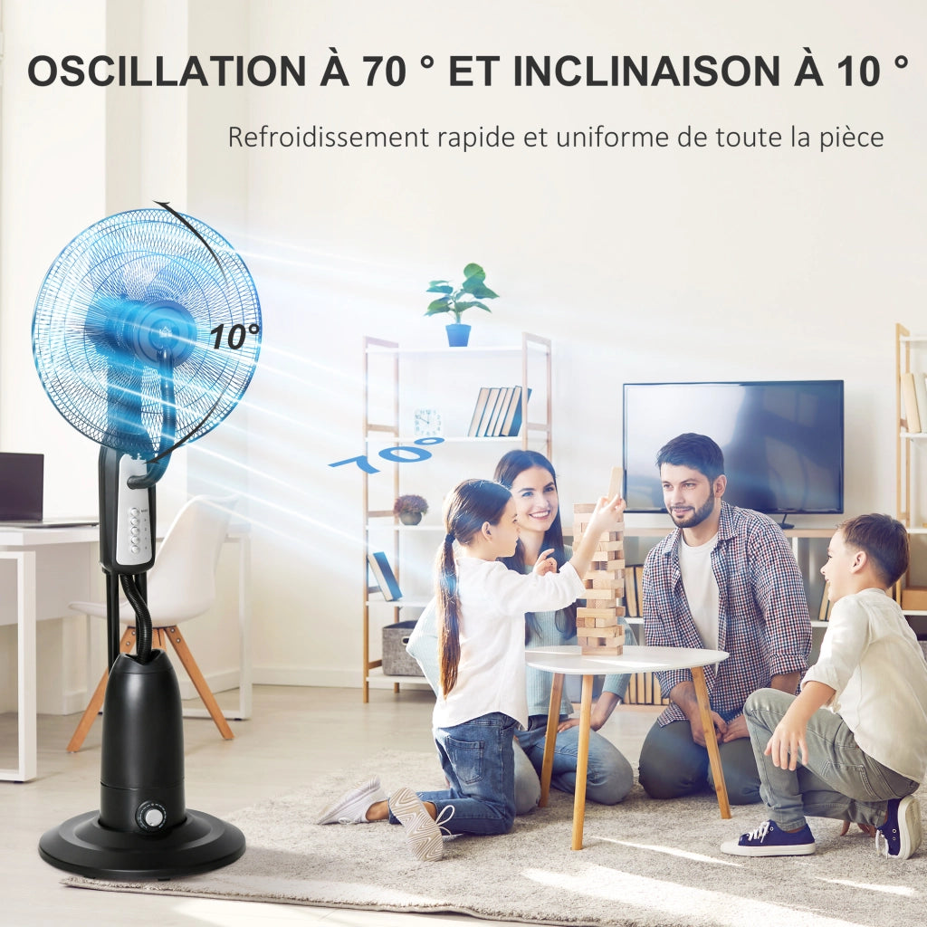 Ventilatore nebulizzatore 90W con ruote ¨C zephmum ¨C grigio e nero
