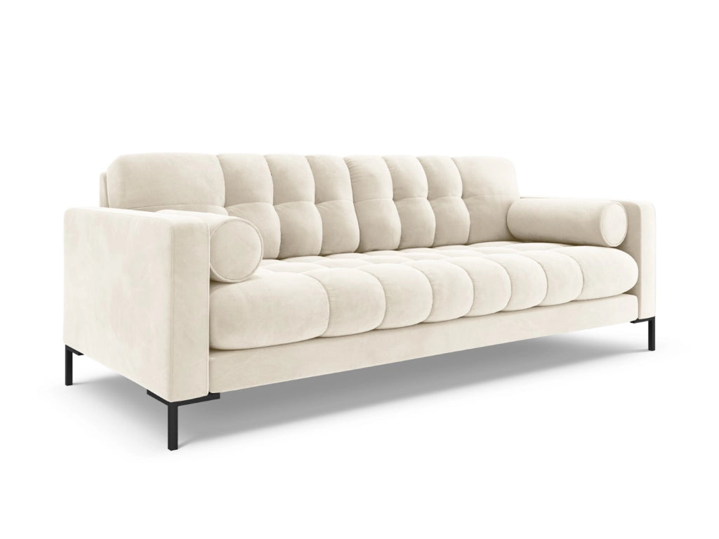 Cosmopolitan Design - Divano "Bali" 4 posti in velluto beige chiaro 