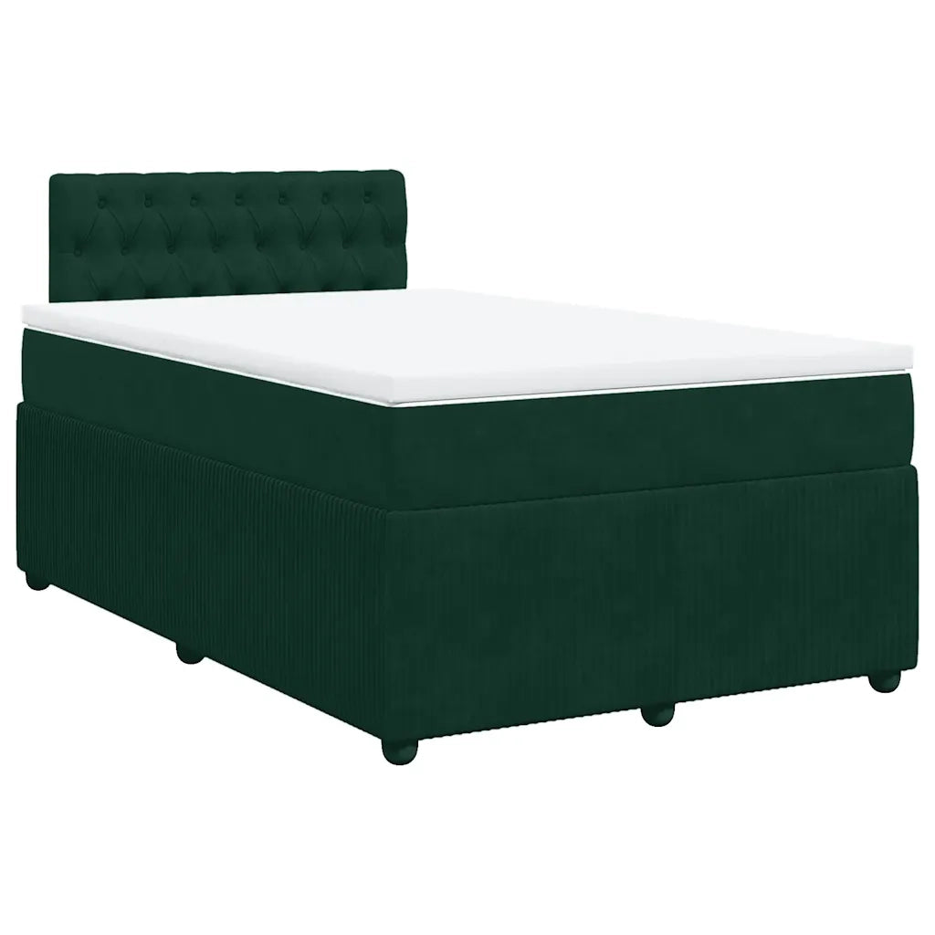 Giroletto a Molle con Materasso Verde Scuro 120x200 cm Velluto 3287719