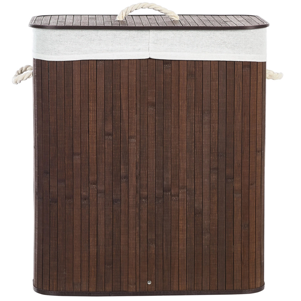 Cestino portaoggetti in bambù marrone scuro con coperchio Cestino per biancheria Accessori pratici lavanderia bucato