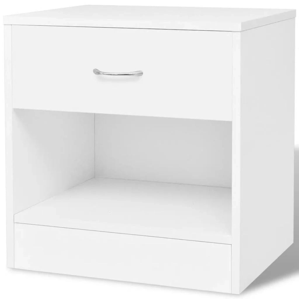 Set di 2 comodini comodini cassettiera mobili per camera da letto con cassetto bianco 1402141