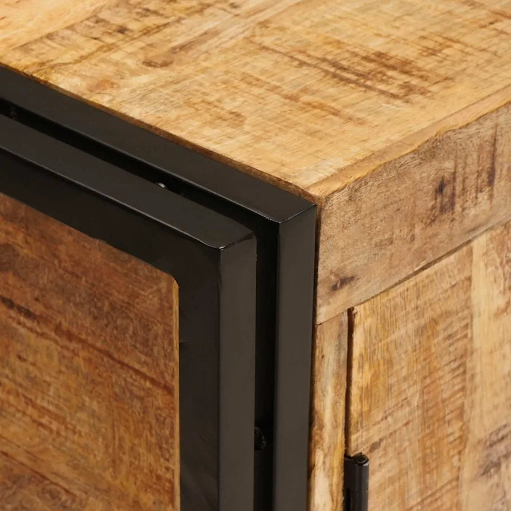 vidaXL Mobile sottolavabo con porta Legno massello di mango e ferro