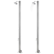 Doccia da Giardino con Base Grigia 220 cm in Acciaio Inox 3070783